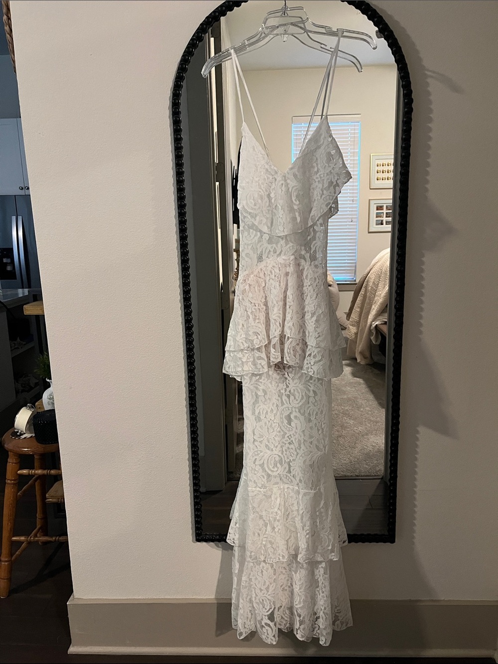 White Lace Tiered Blithe LA dress NWT